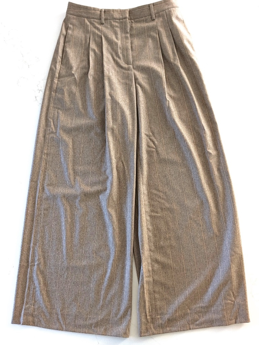 TWP Trish Wescoat Pound Avery Pants 8 Timber Wolf Multi Wool Cashmere Wide Leg